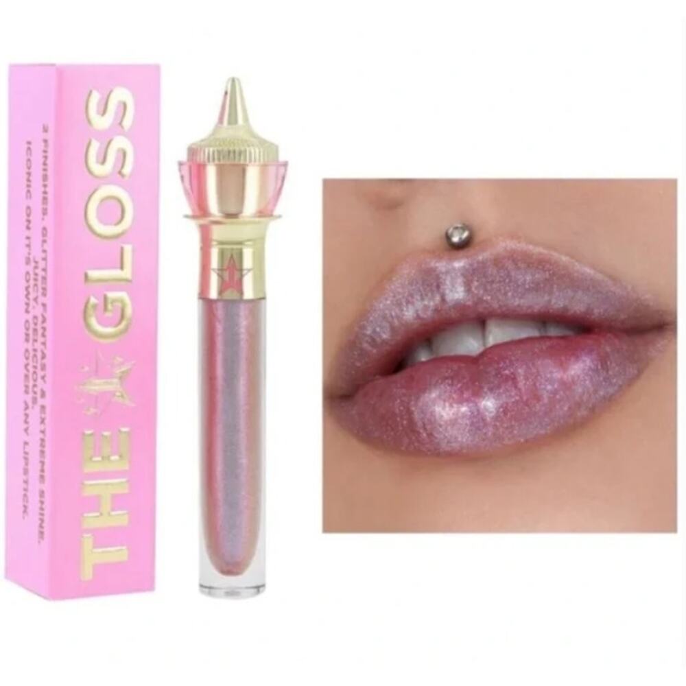 Jeffree Star The Gloss Sequin Glass Silver Glitter Sparkle Lip Gloss New In Box